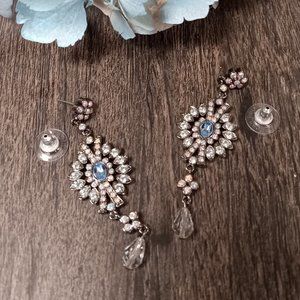 STUNNING Joan Rivers Dangle Rhinestones Crystal Earrings-special occasion,prom